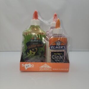 Elmer's Washable Clear & Glitter Glue 3-Pack Bonus Clear‎ Glue School Art 4 TOT